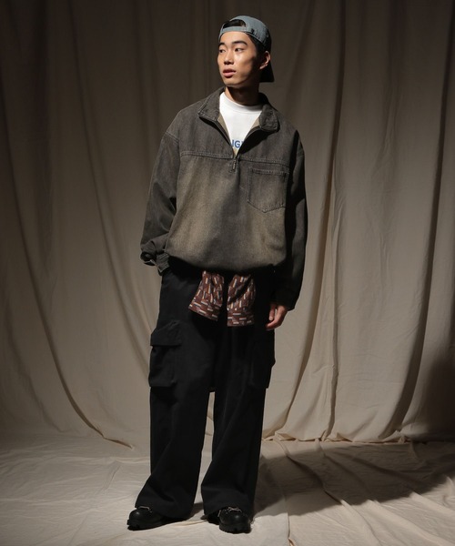 niko and JEANS 2025AW】デニムハーフジッププルオーバー