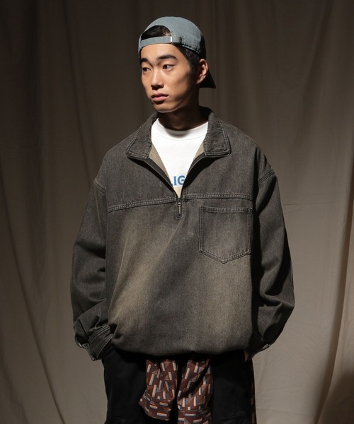 niko and JEANS 2025AW】デニムハーフジッププルオーバー