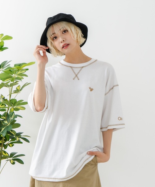 OUTDOOR EXCHANGE(アウトドアエクスチェンジ)の「【OUTDOOR EXCHANGE/アウトドアエクスチェンジ】×【ZERO STAIN/ゼロステイン】コラボ 配色 3本針ステッチ クルーネック Tシャツ(Tシャツ/カットソー・メンズ・ホワイト/アイボリー・MEDIUM/LARGE)」の17枚目の写真