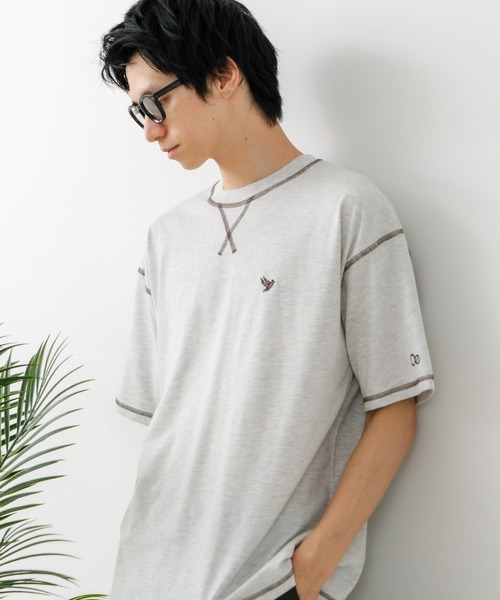 OUTDOOR EXCHANGE(アウトドアエクスチェンジ)の「【OUTDOOR EXCHANGE/アウトドアエクスチェンジ】×【ZERO STAIN/ゼロステイン】コラボ 配色 3本針ステッチ クルーネック Tシャツ(Tシャツ/カットソー・メンズ・ホワイト/アイボリー・MEDIUM/LARGE)」の21枚目の写真