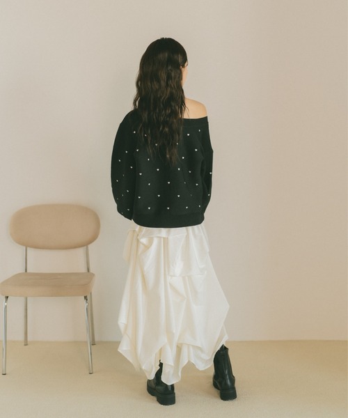 VANNIE U(ヴァニーユー)の「ハート刺繍ニットプルオーバー(ニット/セーター・レディース・ブラック/アイボリー・FREE)」の20枚目の写真