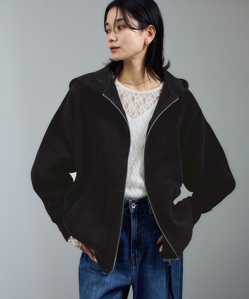 【F】SALON adam et ropé クリーミーコットン　ブルゾン ジップパーカー-CreamyCotton /クリーミーコットン-（パーカー