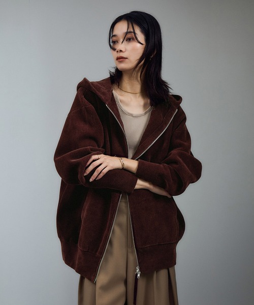 【F】SALON adam et ropé クリーミーコットン　ブルゾン サロン アダム エ ロペ SALON adam et rope' ジップブルゾン