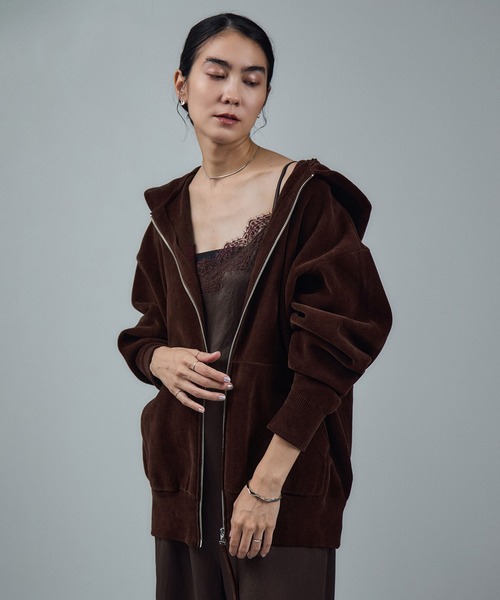 【F】SALON adam et ropé クリーミーコットン　ブルゾン ジップパーカー-CreamyCotton /クリーミーコットン-（パーカー