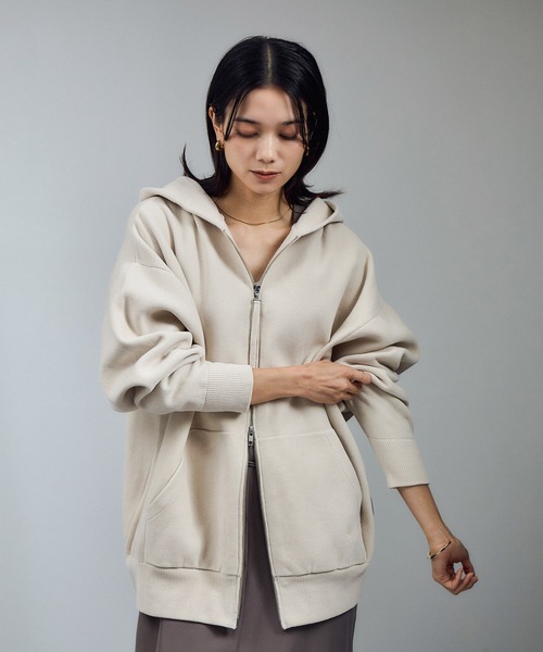 【F】SALON adam et ropé クリーミーコットン　ブルゾン ジップパーカー-CreamyCotton /クリーミーコットン-（パーカー