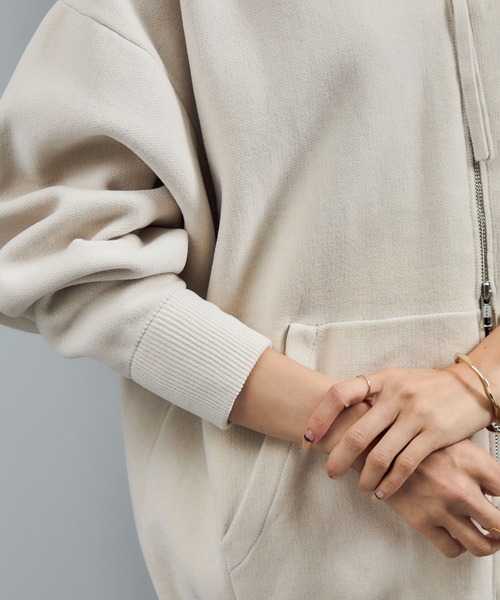 SALON adam et rope'（サロン アダム エ ロペ）の「ジップパーカー-CreamyCotton /クリーミーコットン-（パーカー・レディース・ブラウン/オフホワイト/ブラック・FREE）」の18枚目の写真