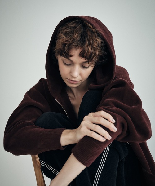 SALON adam et rope'（サロン アダム エ ロペ）の「ジップパーカー-CreamyCotton /クリーミーコットン-（パーカー・レディース・ブラウン/オフホワイト/ブラック・FREE）」の8枚目の写真