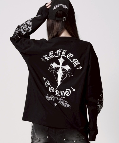 REFLEM/レフレム』クロス刺繍L/S Tee/ロングスリーブカットソー