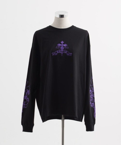 REFLEM/レフレム』クロス刺繍L/S Tee/ロングスリーブカットソー