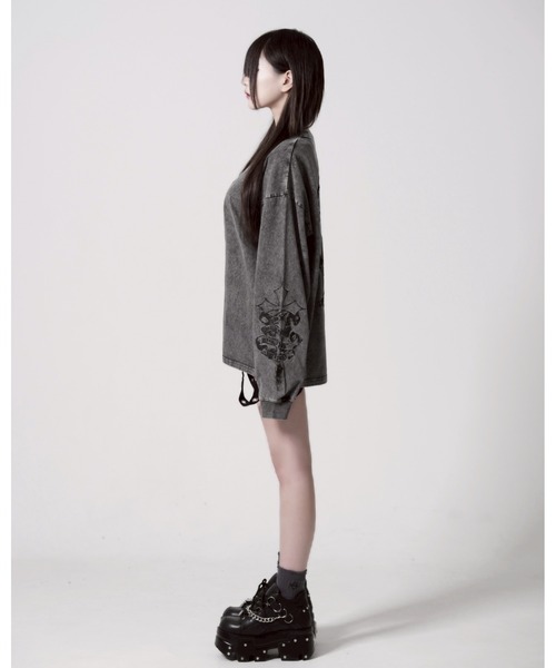 REFLEM/レフレム』クロス刺繍L/S Tee/ロングスリーブカットソー