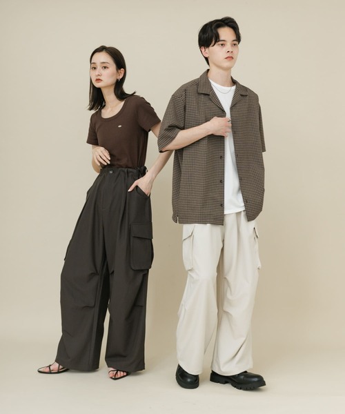 ユニセックス ワイドカーゴパンツ 大容量ポケット カジュアル ユニセックス』ワイドカーゴパンツ（カーゴパンツ）｜SENSE OF