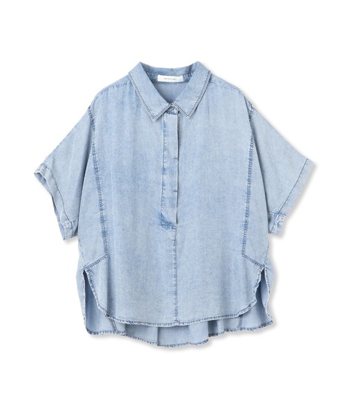 MAYSON GREY(メイソングレイ)の「バイオシルクデニムブラウス≪洗濯機で洗える≫(シャツ/ブラウス・レディース・ネイビー/ブルー・M)」の14枚目の写真