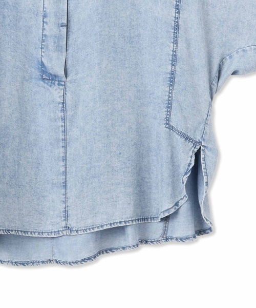 MAYSON GREY(メイソングレイ)の「バイオシルクデニムブラウス≪洗濯機で洗える≫(シャツ/ブラウス・レディース・ネイビー/ブルー・M)」の19枚目の写真