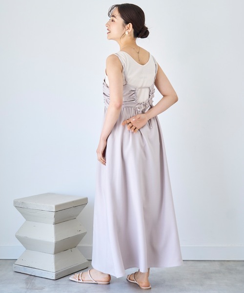 mil(ミル)の「フロントギャザー キャミワンピース 【587146】(ワンピース・レディース・ブラック/グレイッシュベージュ/モカ・XS/S)」の11枚目の写真