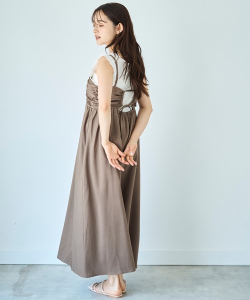 mil(ミル)の「フロントギャザー キャミワンピース 【587146】(ワンピース・レディース・ブラック/グレイッシュベージュ/モカ・XS/S)」の19枚目の写真
