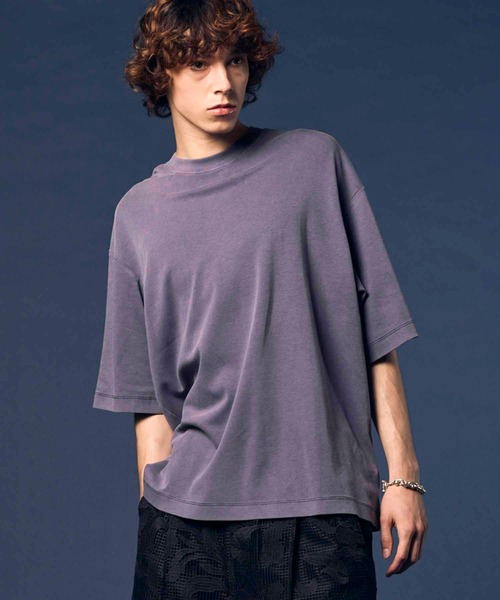 MAISON SPECIAL(メゾンスペシャル)の「《UNISEX》【EX】Prime-Over Pigment Smooth Crew Neck T-Shirt/プライムオーバーピグメントスムースクルーネックTシャツ【MAISON SPECIAL/メゾンスペシャル】(Tシャツ/カットソー・メンズ・ブルー/ブラック/ライトグレー/パープル・0/1/2)」の4枚目の写真