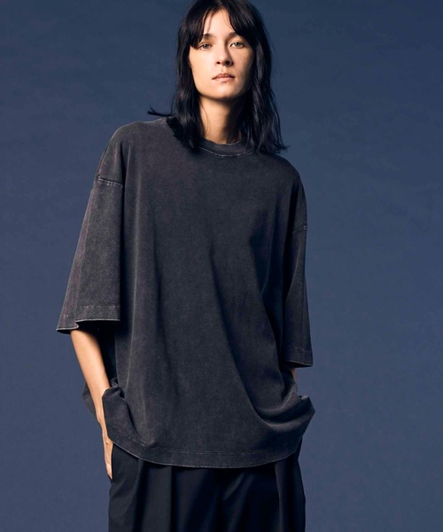 MAISON SPECIAL(メゾンスペシャル)の「《UNISEX》【EX】Prime-Over Pigment Smooth Crew Neck T-Shirt/プライムオーバーピグメントスムースクルーネックTシャツ【MAISON SPECIAL/メゾンスペシャル】(Tシャツ/カットソー・メンズ・ブルー/ブラック/ライトグレー/パープル・0/1/2)」の1枚目の写真