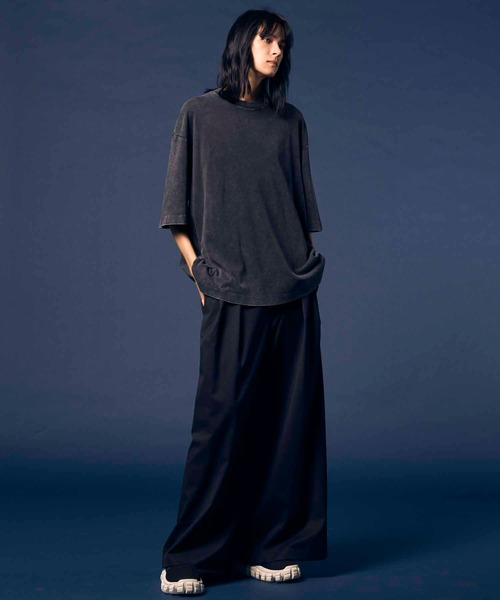MAISON SPECIAL(メゾンスペシャル)の「《UNISEX》【EX】Prime-Over Pigment Smooth Crew Neck T-Shirt/プライムオーバーピグメントスムースクルーネックTシャツ【MAISON SPECIAL/メゾンスペシャル】(Tシャツ/カットソー・メンズ・ブルー/ブラック/ライトグレー/パープル・0/1/2)」の5枚目の写真