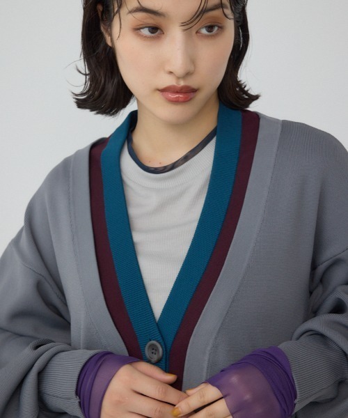 PLUS】レイヤードペプラムニットカーディガン（カーディガン/ボレロ