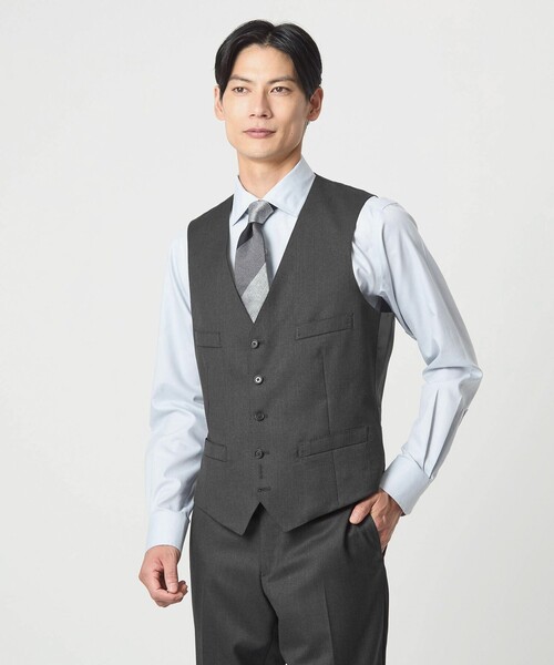 『美品』グリーンレーベルリラクシング REDA スリーピーススーツ グレー46 green label relaxing グリーンレーベルリラクシング REDA