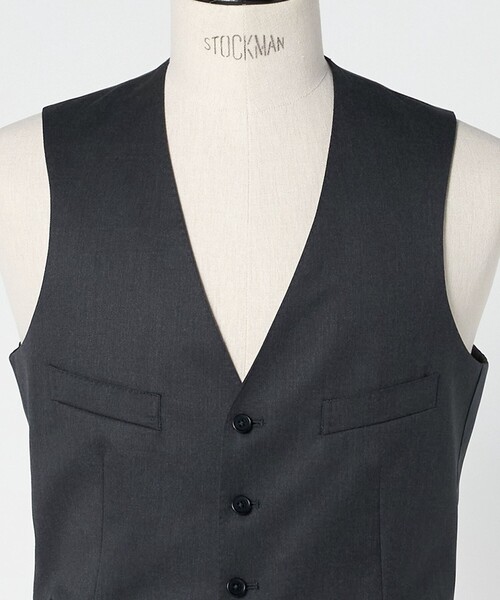 green label relaxing（グリーンレーベルリラクシング）の「REDA サージ スリム 5B スーツベスト（スーツベスト・メンズ・ダークブラウン/ネイビー/ダークグレー/ブラック・50/52/44/48/46/42）」の5枚目の写真