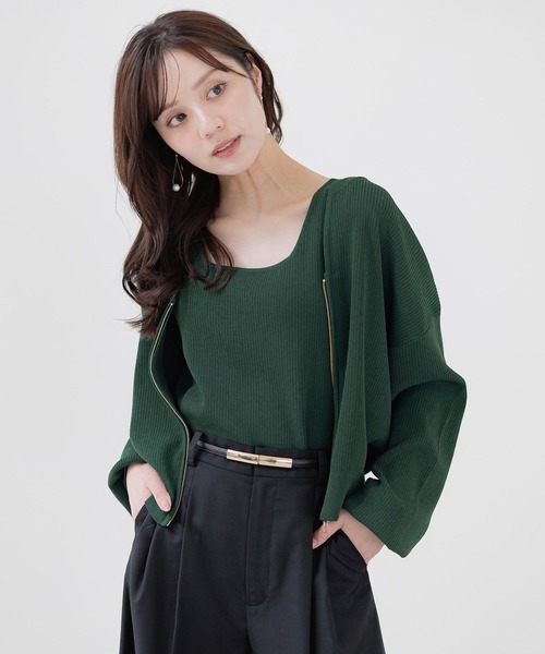 セール】【リブシリーズ】ZIPカーディガン581461（カーディガン/ボレロ