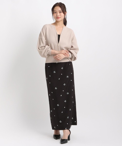 Andemiu(アンデミュウ)の「【リブシリーズ】ZIPカーディガン581461(カーディガン/ボレロ・レディース・グレー/ブラック/グリーン/モカ・FREE)」の9枚目の写真