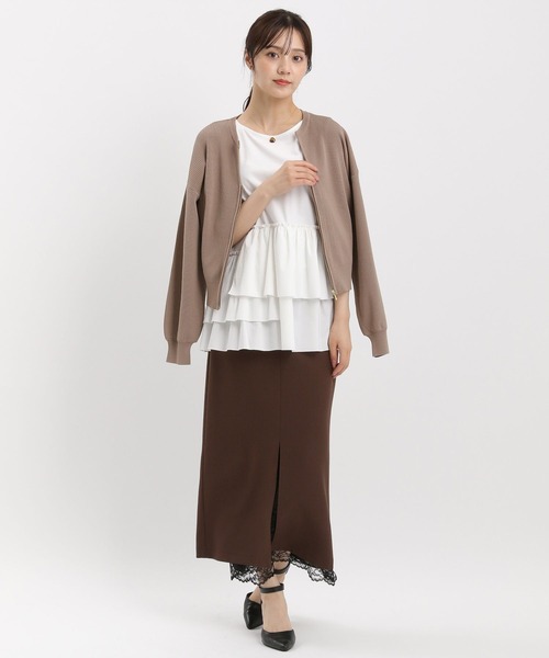 Andemiu(アンデミュウ)の「【リブシリーズ】ZIPカーディガン581461(カーディガン/ボレロ・レディース・グレー/ブラック/グリーン/モカ・FREE)」の11枚目の写真