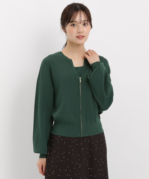 Andemiu(アンデミュウ)の「【リブシリーズ】ZIPカーディガン581461(カーディガン/ボレロ・レディース・グレー/ブラック/グリーン/モカ・FREE)」の18枚目の写真