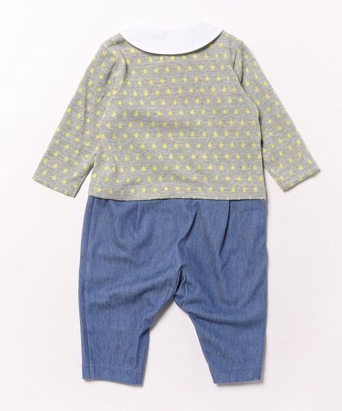 HAKKA BABY（ハッカベビー）の「[ベビー]星柄ジャカード長袖カバーオール（ロンパース・キッズ・グレー・80ｃｍ/70cm）」の2枚目の写真