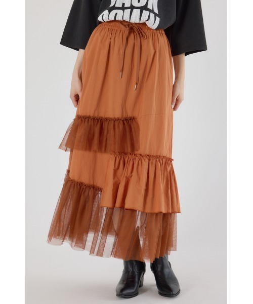 RODEO CROWNS WIDE BOWL(ロデオクラウンズワイドボウル)の「ランダムティアードスカート(スカート・レディース・ライトブラウン/アイボリー/ブラック・FREE)」の14枚目の写真