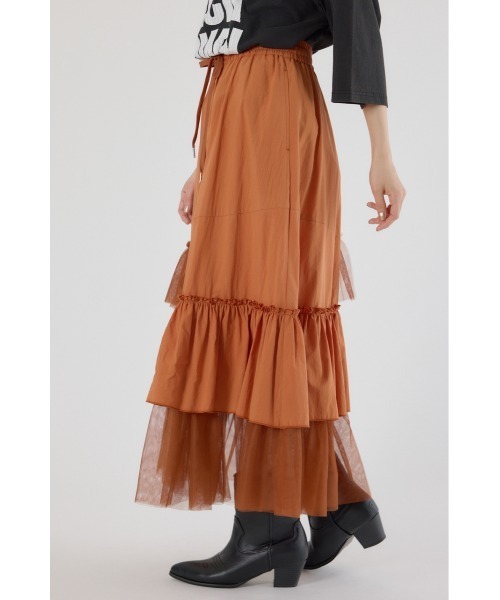 RODEO CROWNS WIDE BOWL(ロデオクラウンズワイドボウル)の「ランダムティアードスカート(スカート・レディース・ライトブラウン/アイボリー/ブラック・FREE)」の15枚目の写真