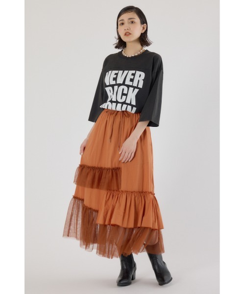 RODEO CROWNS WIDE BOWL(ロデオクラウンズワイドボウル)の「ランダムティアードスカート(スカート・レディース・ライトブラウン/アイボリー/ブラック・FREE)」の17枚目の写真