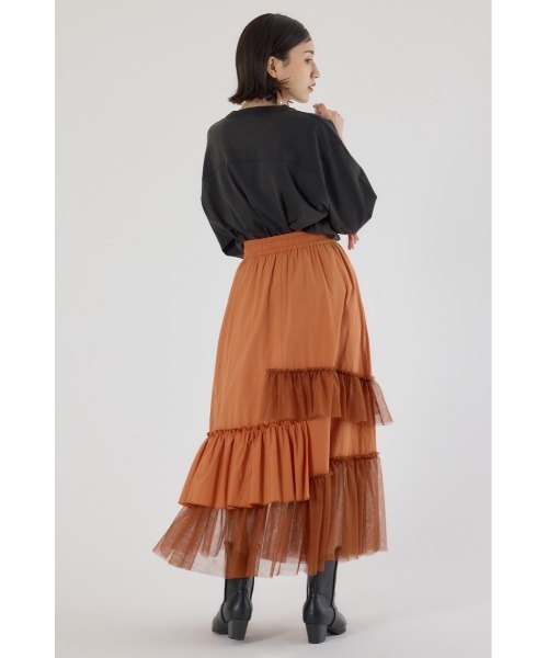 RODEO CROWNS WIDE BOWL(ロデオクラウンズワイドボウル)の「ランダムティアードスカート(スカート・レディース・ライトブラウン/アイボリー/ブラック・FREE)」の18枚目の写真