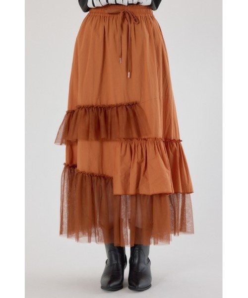 RODEO CROWNS WIDE BOWL(ロデオクラウンズワイドボウル)の「ランダムティアードスカート(スカート・レディース・ライトブラウン/アイボリー/ブラック・FREE)」の19枚目の写真