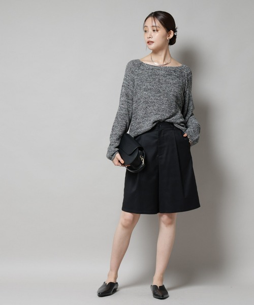 NANO universe(ナノユニバース)の「メランジクルーネックニット(ニット/セーター・レディース・ブラック/ベージュ/オレンジ・FREE)」の22枚目の写真