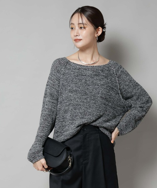 NANO universe(ナノユニバース)の「メランジクルーネックニット(ニット/セーター・レディース・ブラック/ベージュ/オレンジ・FREE)」の20枚目の写真