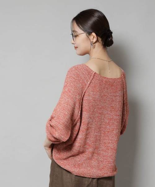 NANO universe(ナノユニバース)の「メランジクルーネックニット(ニット/セーター・レディース・ブラック/ベージュ/オレンジ・FREE)」の13枚目の写真