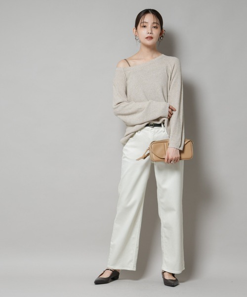 NANO universe(ナノユニバース)の「メランジクルーネックニット(ニット/セーター・レディース・ブラック/ベージュ/オレンジ・FREE)」の10枚目の写真