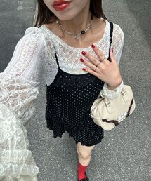 CIAOPANIC（チャオパニック）の「チョーカーSETドットアシメチュニックキャミワンピ（ワンピース）」