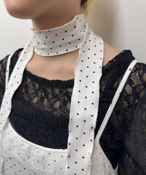 CIAOPANIC（チャオパニック）の「チョーカーSETドットアシメチュニックキャミワンピ（ワンピース・レディース・ブラック/ホワイト/グレー・ONE SIZE）」の14枚目の写真