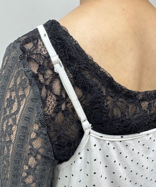 CIAOPANIC（チャオパニック）の「チョーカーSETドットアシメチュニックキャミワンピ（ワンピース・レディース・ブラック/ホワイト/グレー・ONE SIZE）」の15枚目の写真