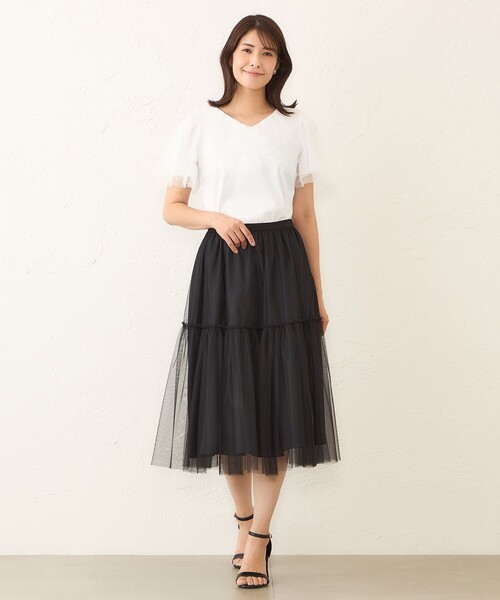 TO BE CHIC(トゥー ビー シック)の「チュールネット スカート(スカート・レディース・ピンク系その他2/ブラック・40/42/38)」の11枚目の写真