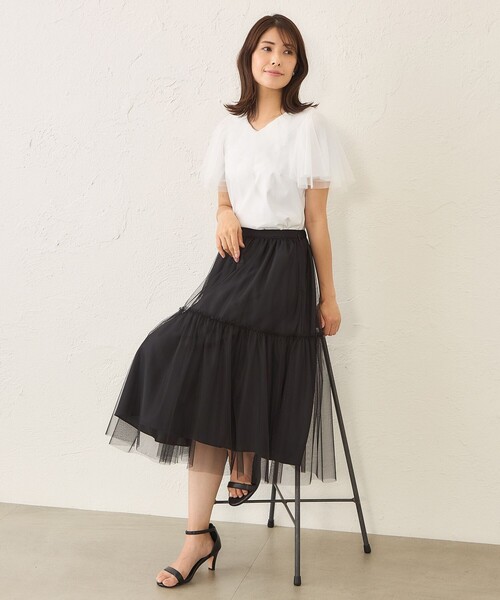 TO BE CHIC(トゥー ビー シック)の「チュールネット スカート(スカート・レディース・ピンク系その他2/ブラック・40/42/38)」の10枚目の写真