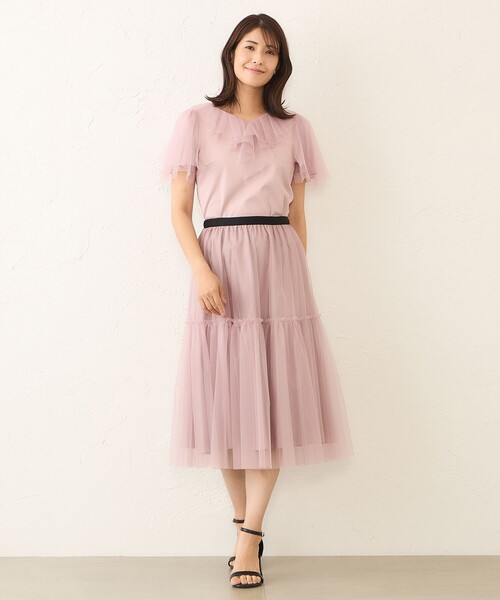 TO BE CHIC(トゥー ビー シック)の「チュールネット スカート(スカート・レディース・ピンク系その他2/ブラック・40/42/38)」の8枚目の写真