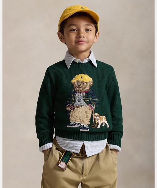 POLO RALPH LAUREN CHILDRENSWEAR(ポロ ラルフ ローレン チルドレンズウェア)の「Polo ベア セーター(ニット/セーター・キッズ・グリーン・7/3/4/6)」の1枚目の写真