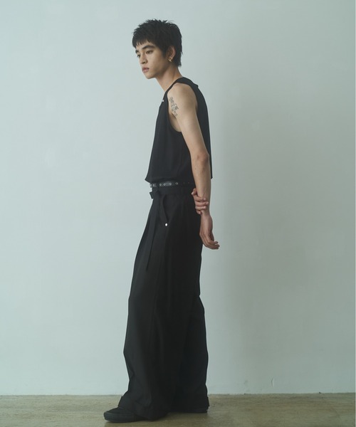 PHILTHEORY（フィルセオリー）の「Double belt slacks / ダブルベルトスラックス（スラックス・メンズ・グリーン/ブラック・3/1/2）」の5枚目の写真