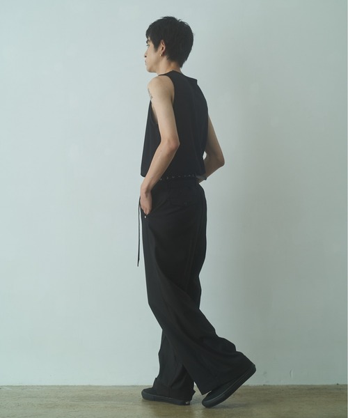 PHILTHEORY（フィルセオリー）の「Double belt slacks / ダブルベルトスラックス（スラックス・メンズ・グリーン/ブラック・3/1/2）」の6枚目の写真