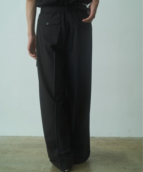 PHILTHEORY（フィルセオリー）の「Double belt slacks / ダブルベルトスラックス（スラックス・メンズ・グリーン/ブラック・3/1/2）」の9枚目の写真