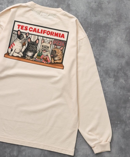The Endless Summer（エンドレスサマー）の「TES CALIFORNIA PIZZA DINER LONG SLEEVE T-SHIRT / ロンT（Tシャツ/カットソー・メンズ・ライトグレー/ホワイト/ピンク/アイボリー・SMALL/MEDIUM/LARGE/X-LARGE/XX-LARGE）」の3枚目の写真